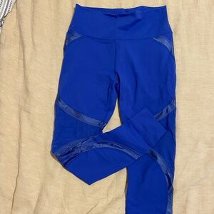 Fabletics Powerhold Leggings | Blue with Mesh | Size S